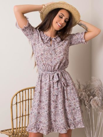 Světle fialové elegantní midi šaty ARAMINTA s páskem
