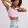 Světle fialový crop top se stahováním ORLANDA
