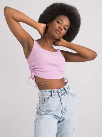 Světle fialový crop top se stahováním ORLANDA