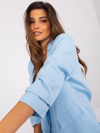 Světle modré oversized dámské sako – MIREVINA
