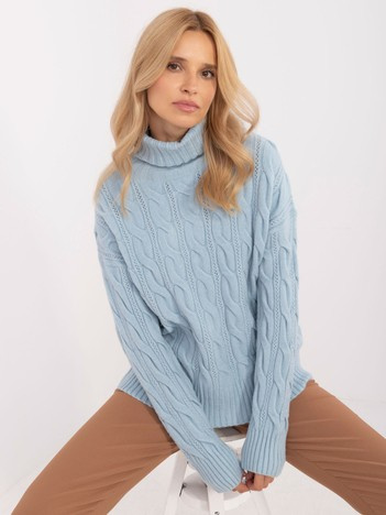 Světle modrý oversize rolák RAYMONDE