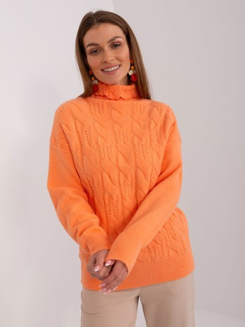 Světle oranžový rolák RAKEL s pletenou strukturou