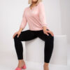 Světle růžová plus size mikina MARIANELLE