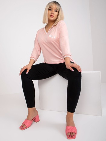 Světle růžová plus size mikina MARIANELLE