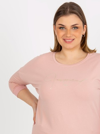 Světle růžová plus size mikina PINKSCRIPT