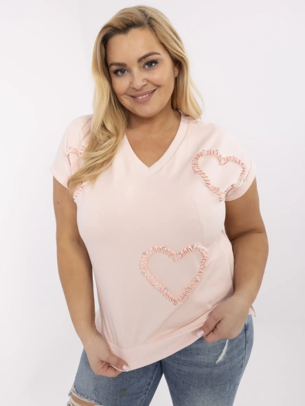 Světle růžový plus size top CORDEVINA