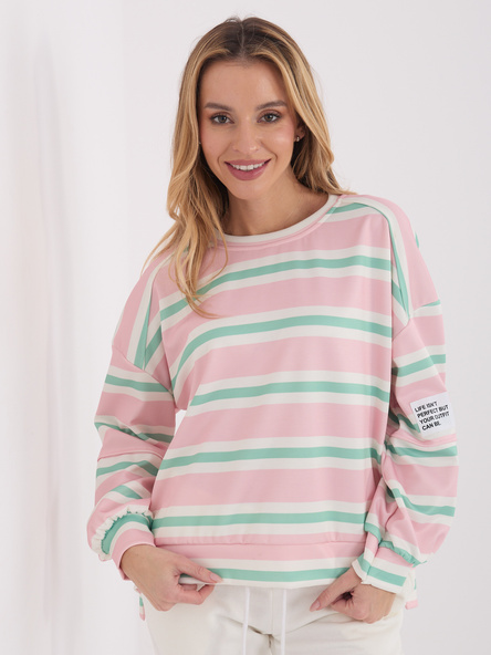 Světle růžová mikina bez kapuce ITALY MODA – AVRELLA