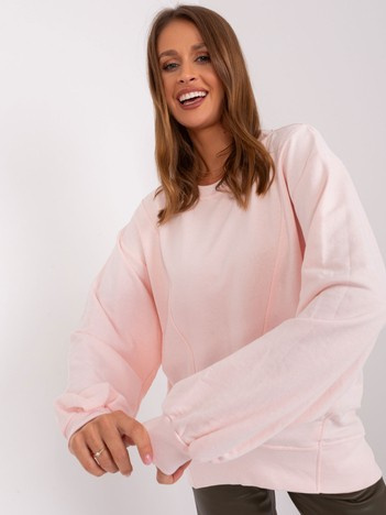 Světle růžová široká oversize mikina – HILENA