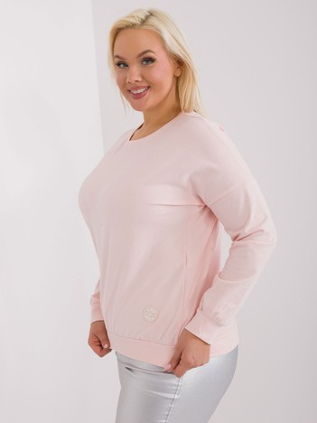 Světle růžová plus size mikina CALMERA