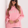 Světle růžová zateplená mikina s kapucí RUE PARIS – CERORA