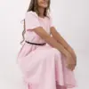 Světle růžové midi šaty FLORELLA