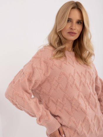 Světle růžový vzorovaný oversize svetr MIRJA