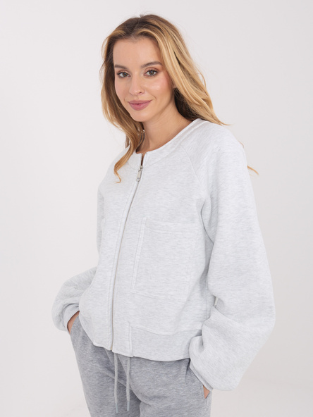 Světle šedá mikina na zip – BRIURA