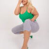 Světle šedé kalhoty 3/4 plus size s pružným pasem – BASINA