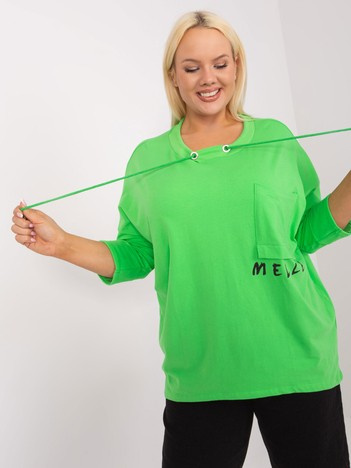 Zářivě zelená plus size mikina MELLORA