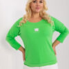 Světle zelený plus size top RIBPATCH