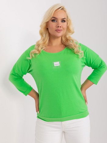 Světle zelený plus size top RIBPATCH