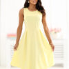 Světle žluté áčkové midi šaty SABRELLE