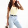 Světle žlutý basic top LORENZIA