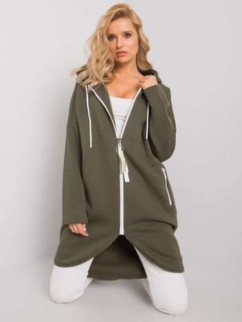 Khaki dlouhá mikina Stunning na zip – AURENA