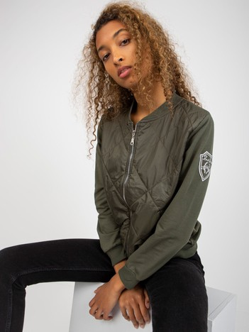 Khaki prošívaná bomber mikina – RINALIA