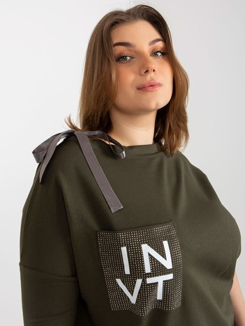 Khaki plus size tunika POCKETTUNE