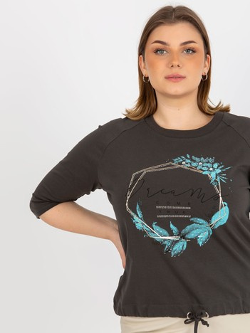 Tmavě khaki plus size mikina DREAMARA
