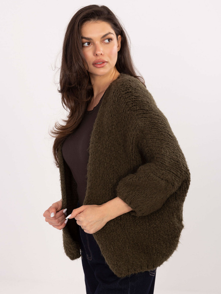 Khaki oversize kardigan RÓZSA s alpakou