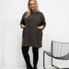 Tmavě khaki plus-size tunika BUTTONEL
