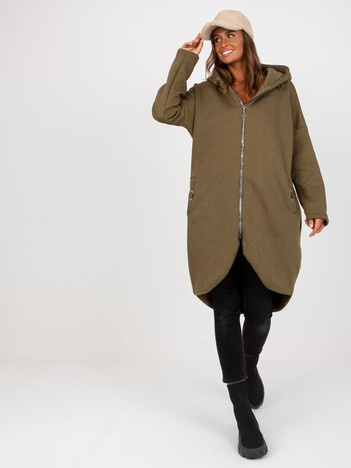 Khaki mikina Tina RUE PARIS s kapucí – AURALIA