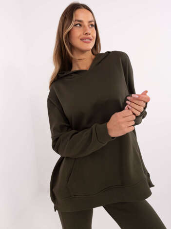 Khaki basic komplet s mikinou s kapucí – ARELIA