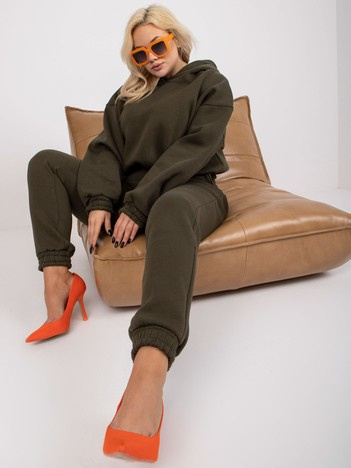 Khaki plus size komplet s kalhotami – AKELIA