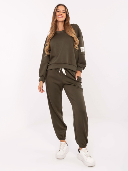Khaki dvoudílný viskózový komplet – ARABELLE
