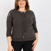 Tmavě khaki plus size mikina STRINGEL