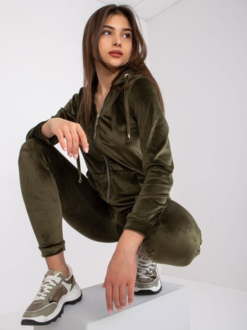 Khaki velurový komplet Ilaria – ADALIND