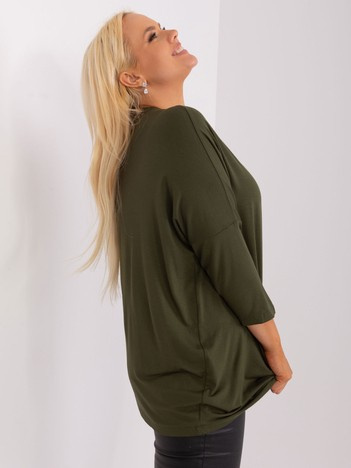 Khaki plus size viskózový top VIVANEA