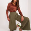Khaki culottes kalhoty s kapsami – BASELLE