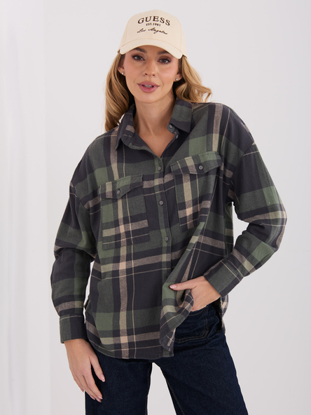 Khaki kostkovaná košile STITCH & SOUL – ESMELIA