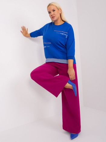 Kobaltová plus size mikina SIGNATTA