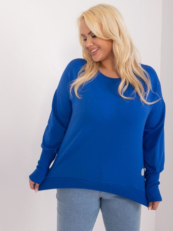 Kobaltová plus size mikina PLUSSOFT
