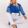Kobaltová plus size mikina STRIPORIA