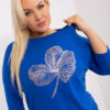 Kobaltová plus size mikina METALBLOOM