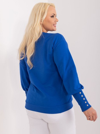 Kobaltová plus size mikina BUTTONIA
