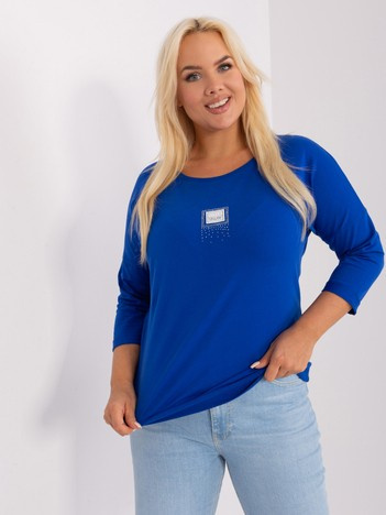 Kobaltový plus size top RIBPATCH