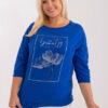 Kobaltová plus size mikina BLUEBLOOM