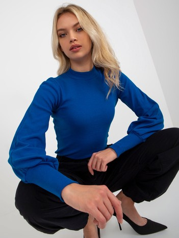 Kobaltová halenka DOMELLE s objemnými rukávy