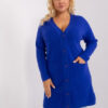 Kobaltový dlouhý plus-size kardigan LISELOTTE