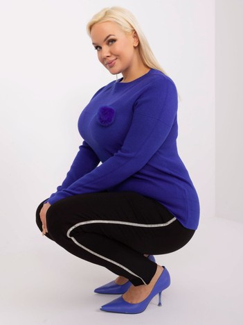 Kobaltový plus size svetr JOKE s dlouhým rukávem