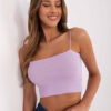 Světle fialový asymetrický crop top LIVIANORA