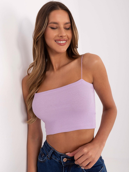 Světle fialový asymetrický crop top LIVIANORA